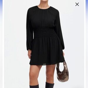 Madewell Bubble Sleeve Smocked Mini Dress